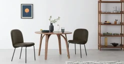 Juego de 2 sillas de comedor Safia – Terciopelo gris nutria