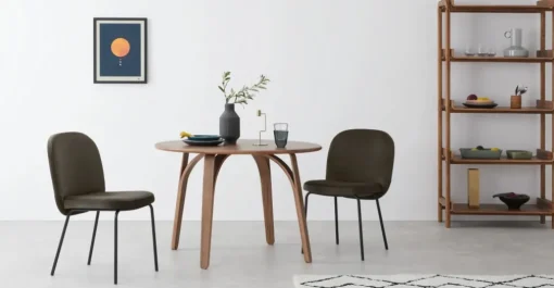 Juego de 2 sillas de comedor Safia – Terciopelo gris nutria