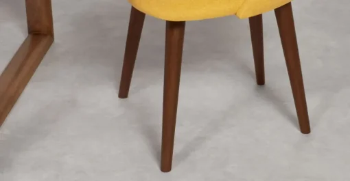 Juego de 2 sillas de comedor Lule – Amarillo y nogal