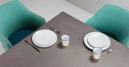 Juego de 2 sillas de comedor carver de respaldo alto Lule – Azul mineral y verde esmeralda