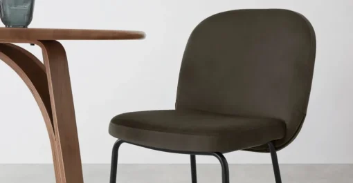 Juego de 2 sillas de comedor Safia – Terciopelo gris nutria