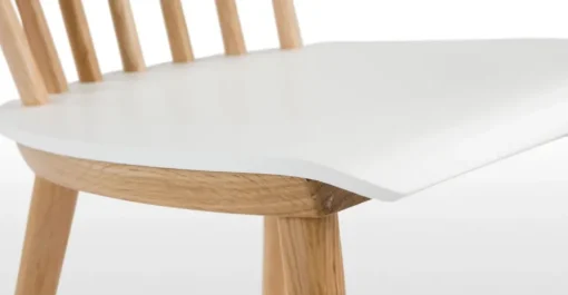 Juego de 2 sillas de comedor Deauville en roble y blanco