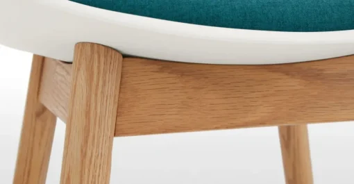 Juego de 2 sillas de comedor Thelma – Tejido blanco y azul