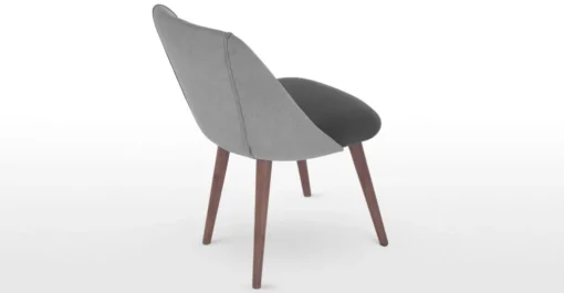 Juego de 2 sillas de comedor Lule – Gris marga y gris granizo