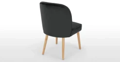 Juego de 2 sillas de comedor Margot – Terciopelo gris medianoche y madera clara