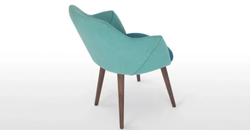 Juego de 2 sillas de comedor carver de respaldo alto Lule – Azul mineral y verde esmeralda