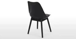 Juego de 2 sillas de comedor Thelma – Tejido negro y gris