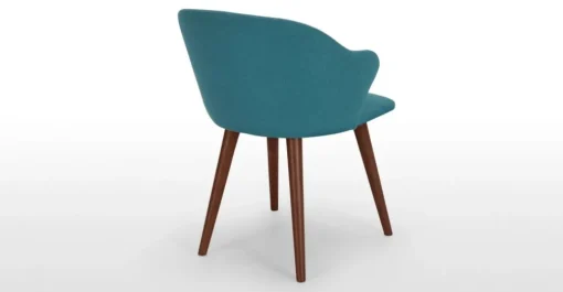 Juego de 2 sillas de comedor Sigrid – Azul mineral y nogal