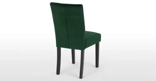 Juego de 2 sillas de comedor Flynn – Terciopelo verde pino y negro