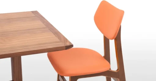 Juego de 2 sillas de comedor Jacob – Naranja ámbar y nogal