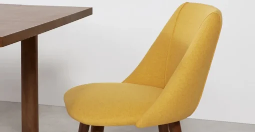 Juego de 2 sillas de comedor Lule – Amarillo y nogal