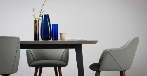 Juego de 2 sillas de comedor Lule – Gris marga y gris granizo