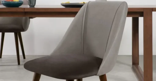 Juego de 2 sillas de comedor Lule – Terciopelo gris claro y gris oscuro
