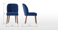 Juego de 2 sillas de comedor Margot – Terciopelo azul eléctrico
