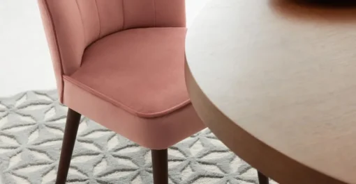 Juego de 2 sillas de comedor Margot – Terciopelo rosa palo