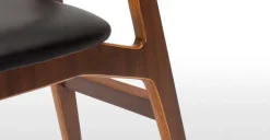 Juego de 2 sillas de comedor Jacob – Negro carbón y nogal