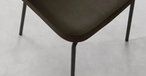 Juego de 2 sillas de comedor Safia – Terciopelo gris nutria