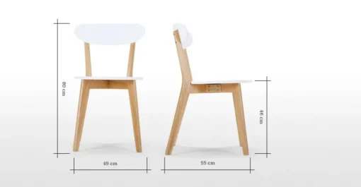 Juego de 2 sillas de comedor Fjord – Roble y blanco
