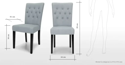 Juego de 2 sillas de comedor Flynn – Gris persa