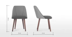 Juego de 2 sillas de comedor Lule – Gris marga y gris granizo