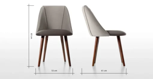 Juego de 2 sillas de comedor Lule – Terciopelo gris claro y gris oscuro