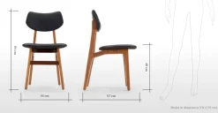 Juego de 2 sillas de comedor Jacob – Negro carbón y nogal