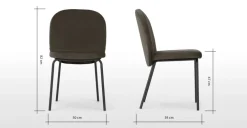 Juego de 2 sillas de comedor Safia – Terciopelo gris nutria