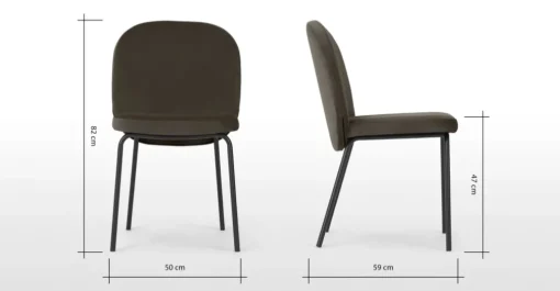 Juego de 2 sillas de comedor Safia – Terciopelo gris nutria
