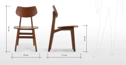 Juego de 2 sillas de comedor Jacob – Nogal natural