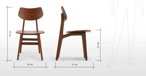 Juego de 2 sillas de comedor Jacob – Nogal natural