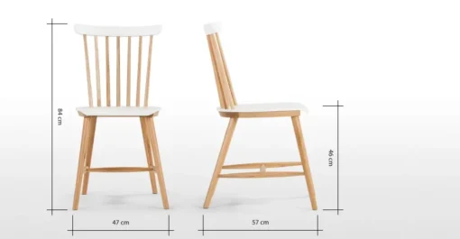 Juego de 2 sillas de comedor Deauville en roble y blanco