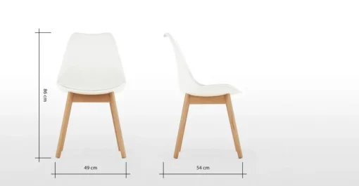Juego de 2 sillas de comedor Thelma – Roble y blanco