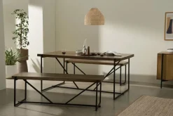 Juego de Bancos y Mesa de Comedor Morland – Roble