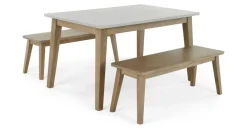 Juego de Comedor de Bancos Fawn – Zinc y Madera