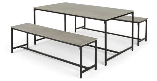 Juego de Comedor de Bancos Lomond – Gris