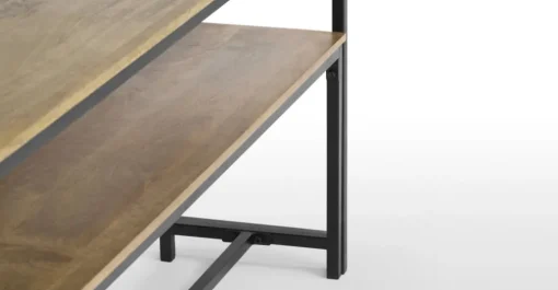 Juego de Comedor de Bancos Lomond – Madera de Mango y Negro