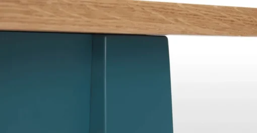 Juego de Comedor de Bancos Ralph – Roble y Azul Cerceta