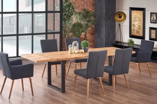 Juego de Comedor Houston – Negro y Gris