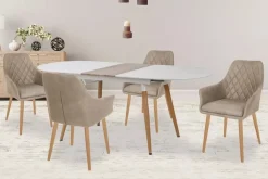 Juego de Comedor Houston – Blanco y Roble