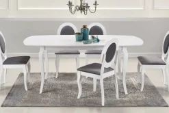 Juego de Comedor Houston – Blanco y Gris