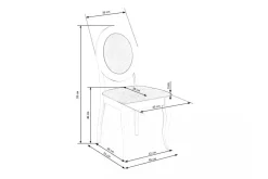 Juego de Comedor Houston – Blanco y Gris