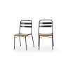 Juego de dos sillas de comedor Wigbert – Pino y negro