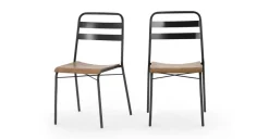 Juego de dos sillas de comedor Wigbert – Pino y negro