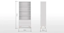 Librería Elona – Gris Claro y Cobre