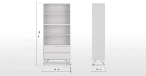 Librería Elona – Gris Claro y Cobre