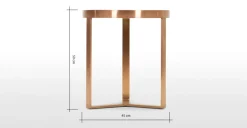 Mesa auxiliar Aula – Cobre cepillado y cristal verde
