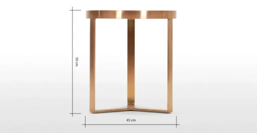 Mesa auxiliar Aula – Cobre cepillado y cristal verde