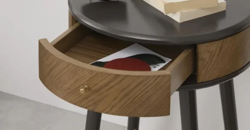 Mesa auxiliar Belgrave con cajón – Roble oscuro