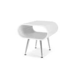 Mesa auxiliar con almacenaje Hooper – Blanco