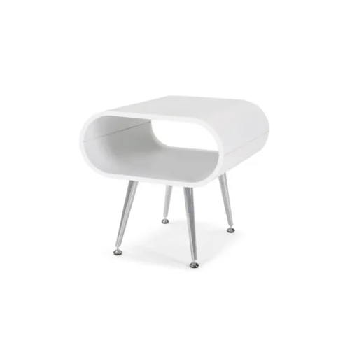 Mesa auxiliar con almacenaje Hooper – Blanco